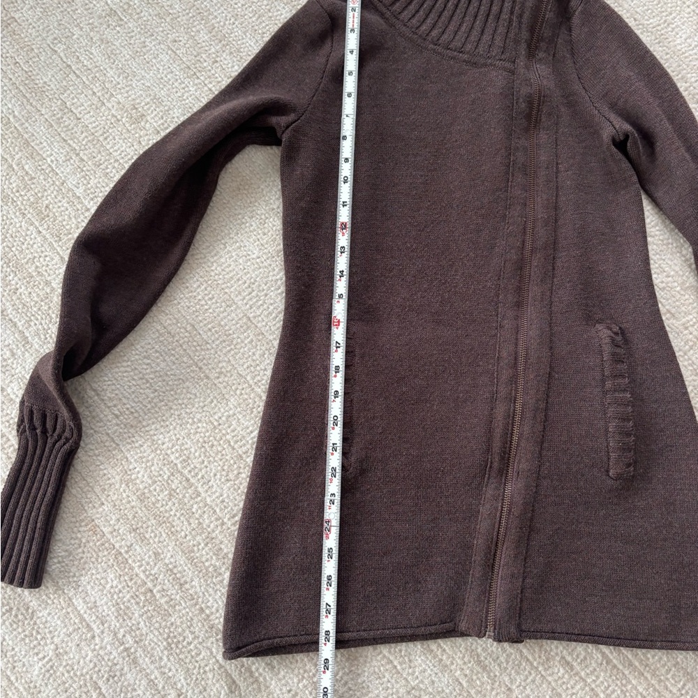 Athleta Chocolate Brown Chill Factor Sweater Coat - Picture 8 of 9